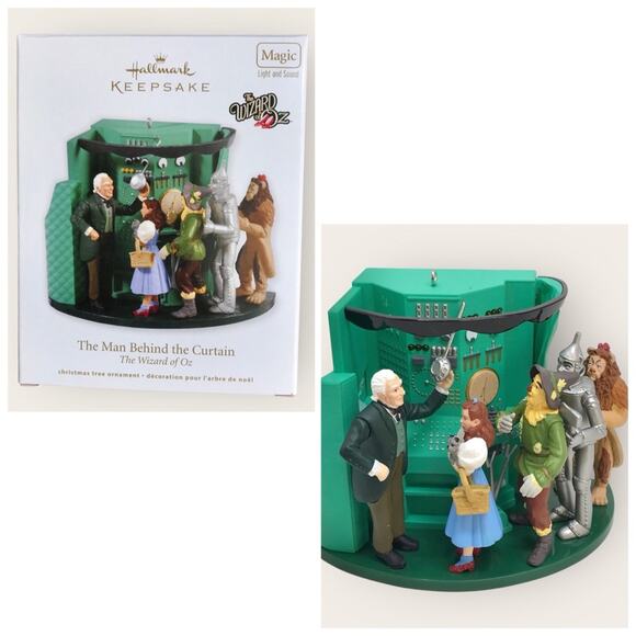 Hallmark Wizard of Oz Christmas Ornament Light & Sound Man Behind the Curtain - Picture 1 of 9